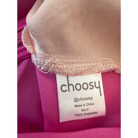 Choosy Size 10 Two-Tone Rose Red Pink Pale Pink Draped Dress - Picture 11 of 13